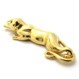 Titanium Gold Lion Pendant With Zircons