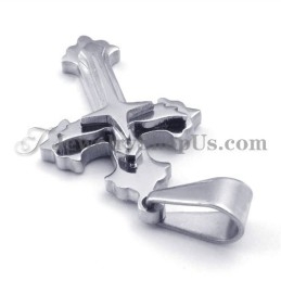 Fashion Black And Silver Titanium Cross Pendant For Women