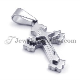 Fashion Black And Silver Titanium Cross Pendant For Women