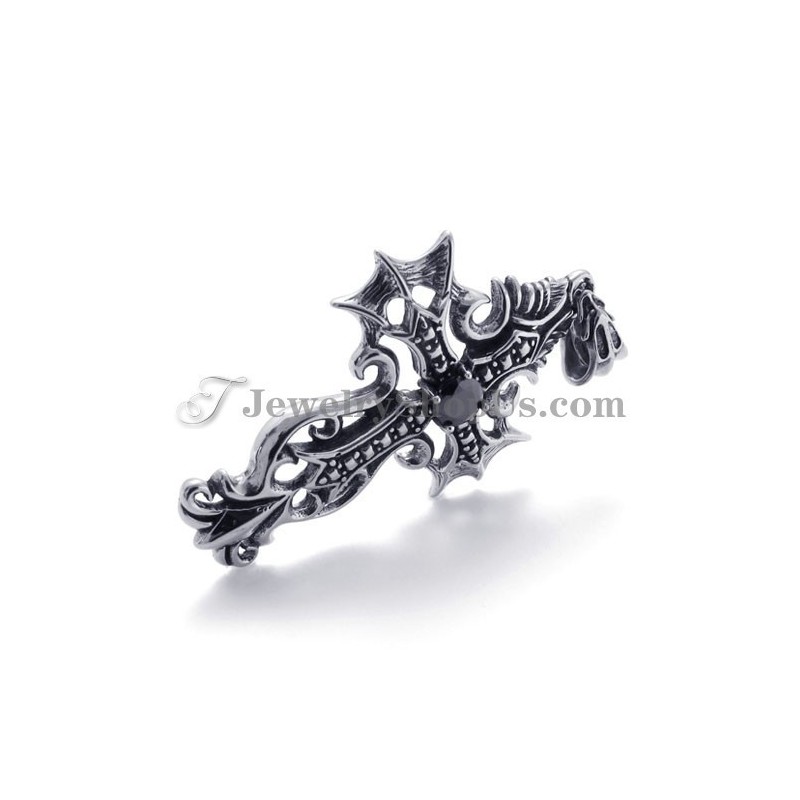 Cross Titanium Pendant With Black Zircon Cross Titanium Pendant With Black Zircon