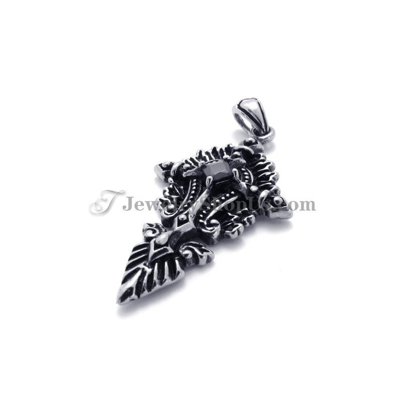 Fashion Titanium Pendant With Black Zircon Fashion Titanium Pendant With Black Zircon