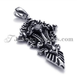 Fashion Titanium Pendant With Black Zircon