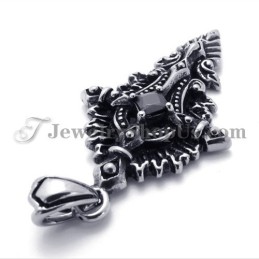 Fashion Titanium Pendant With Black Zircon