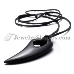 Black Wolf Tooth Titanium Pendant
