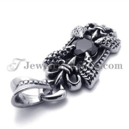 Elegant Titanium Pendant With Black Zircon