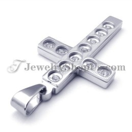 Elegant Cross Titanium Pendant With Rhinestones