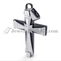 Elegant Black Titanium Cross Pendant