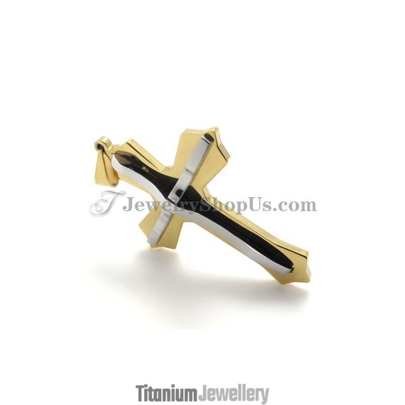 Fashion Gold Titanium Cross Pendant Fashion Gold Titanium Cross Pendant
