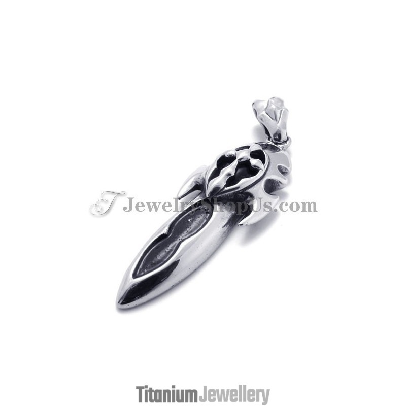 Fashion Black Zircon Titanium Pendant