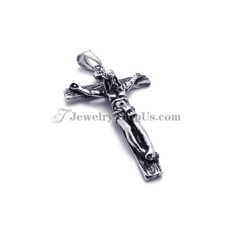 Titanium Cross Jesus Pendant