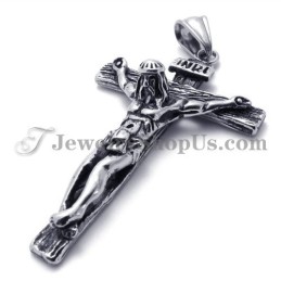 Titanium Cross Jesus Pendant