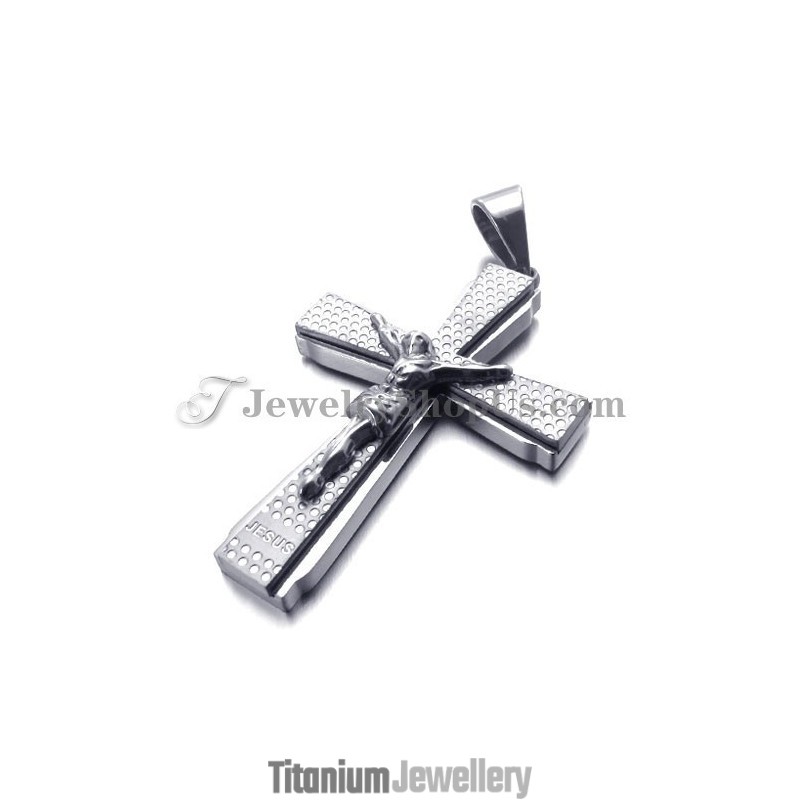 Elegant Titanium Cross Of Jusus Pendant