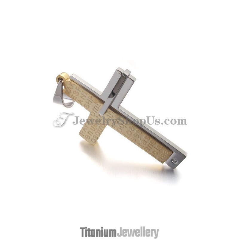 Gorgeous Gold Cross Titanium Pendant