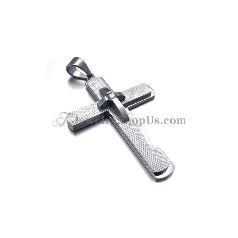 Silver Titanium Cross Pendant