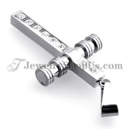 Gorgeous Titanium Cross Pendant With Rhinestones