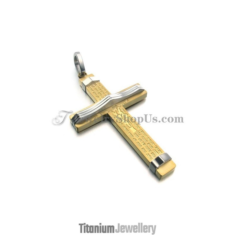 Fashion Titanium Gold Cross Pendant Fashion Titanium Gold Cross Pendant