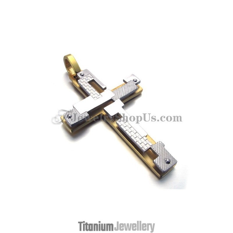 Fashion Gold Titanium Cross Pendant
