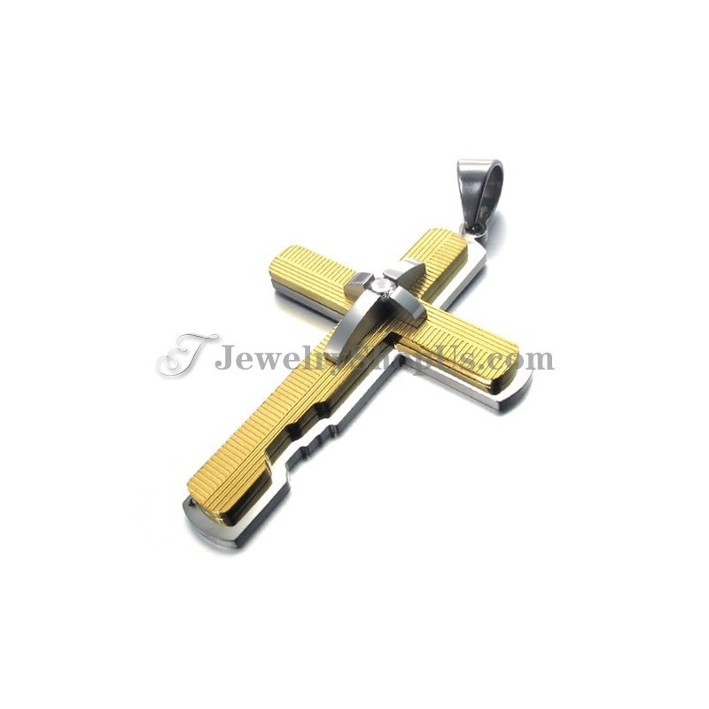 Gold Titanium Cross Pendant