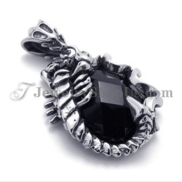 Elegant Black Zircon Titanium Pendant