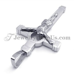 Elegant Silver Titanium Jesus Cross Pendant