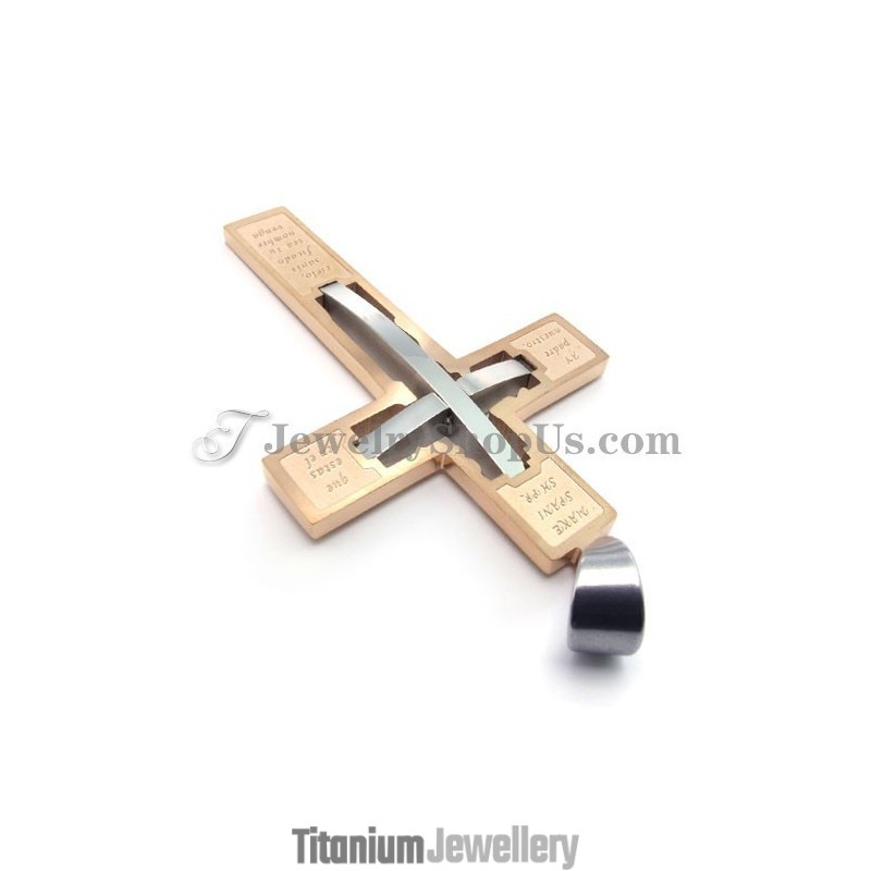Elegant Rose Gold Cross Titanium Pendant Elegant Rose Gold Cross Titanium Pendant