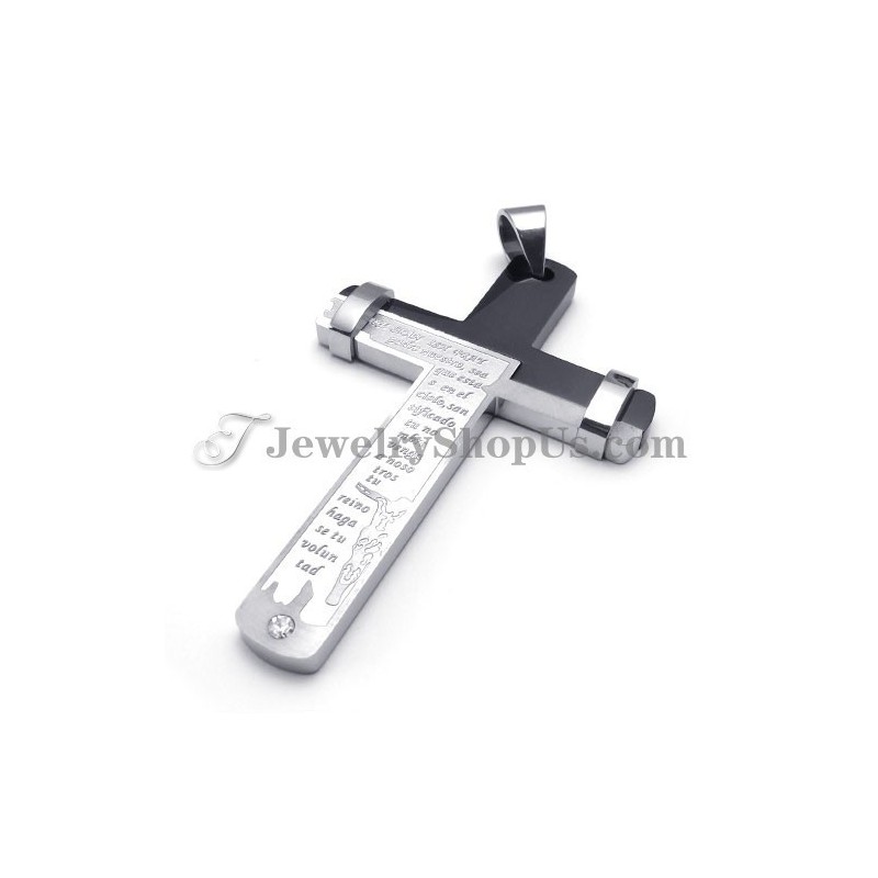 Gorgeous Black And Silver Titanium Cross Pendant Gorgeous Black And Silver Titanium Cross Pendant