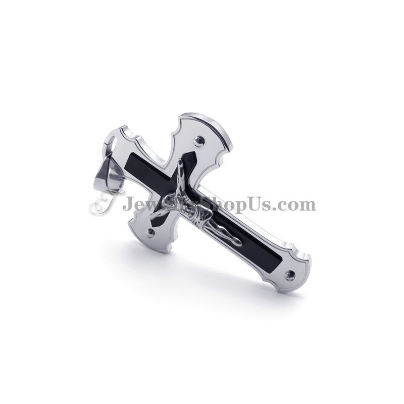 Classical Black Titanium Jesus Cross Pendant