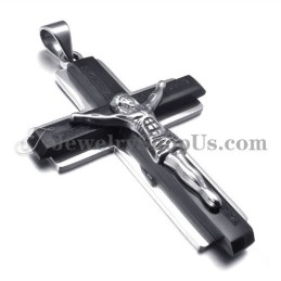 Fashion Black Titanium Cross Of Jesus Pendant