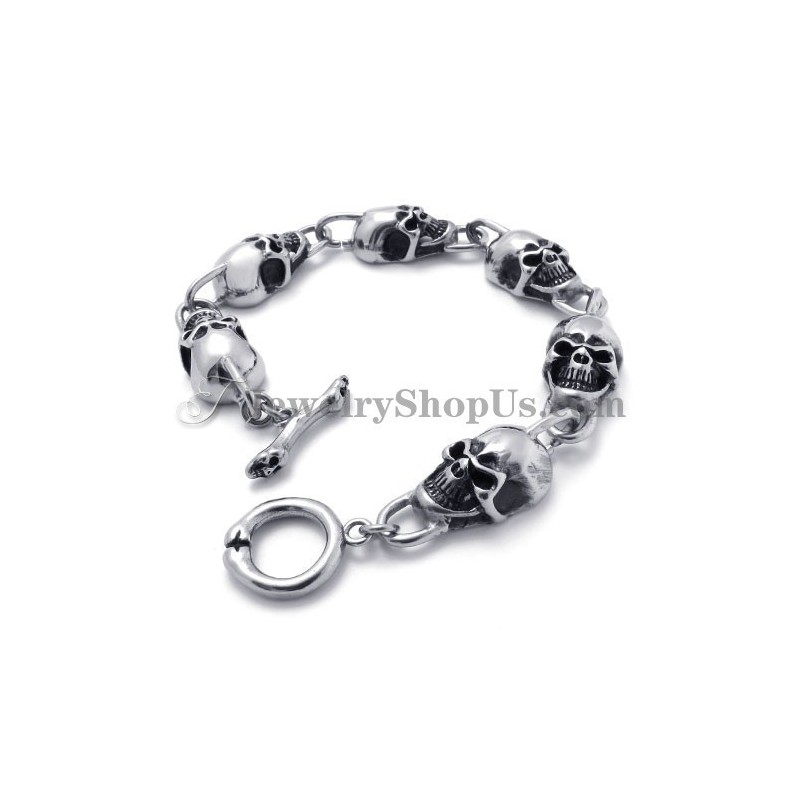 Fashion Skulls Titanium Bracelet