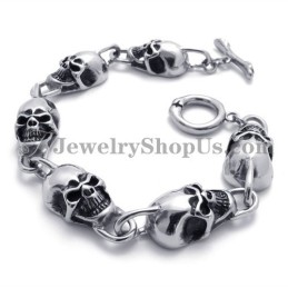 Fashion Skulls Titanium Bracelet