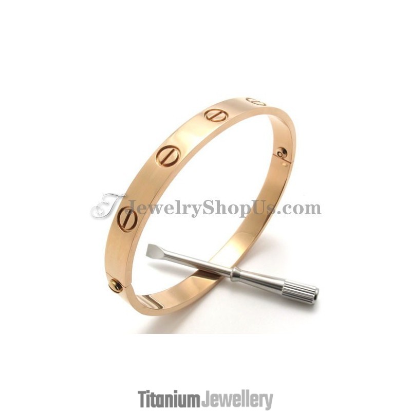 Gorgeous Rose Gold Men's Titanium Bracelet
