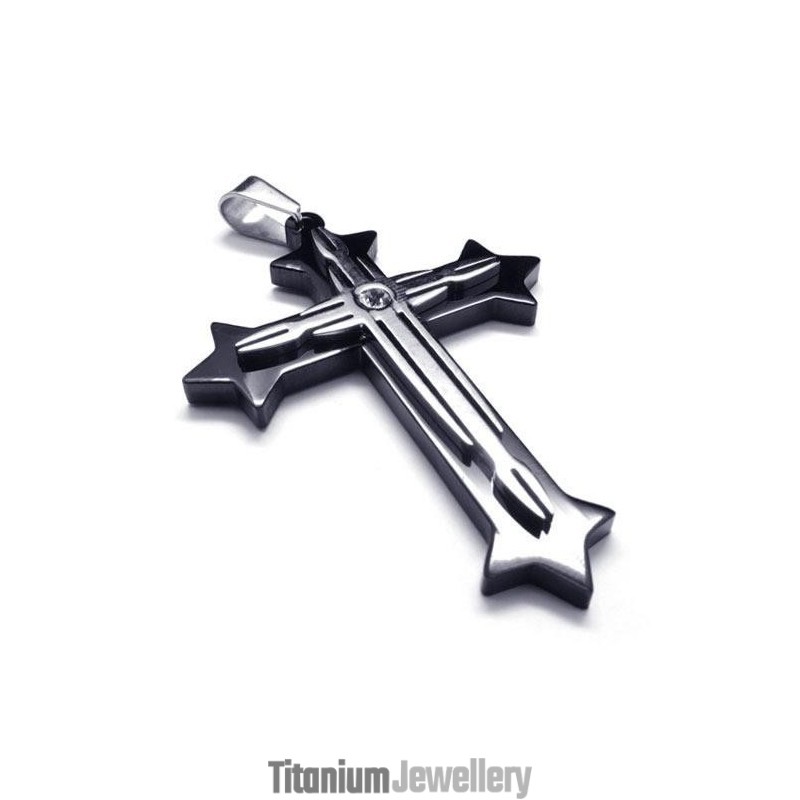 Men's Black Pure Titanium Cross Pendant Necklace (New) Men's Black Pure Titanium Cross Pendant Necklace (New)