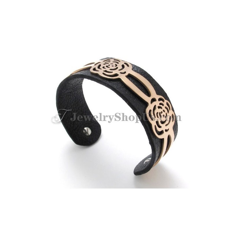 Gorgeous Titanium Leather Bracelet