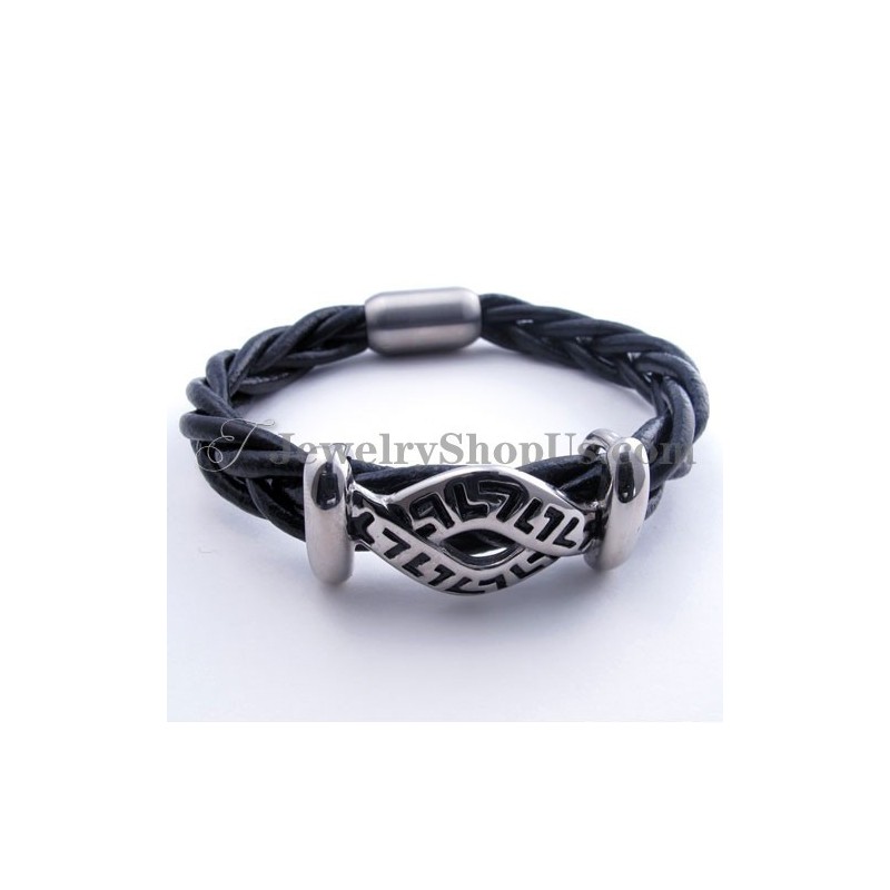 Fashion Leather Titanium Bracelet Fashion Leather Titanium Bracelet