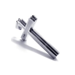 Mens Silver Pure Titanium Necklace Cross Pendant (New)