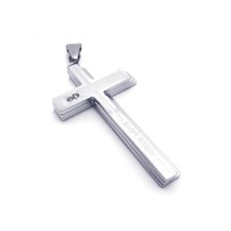 Mens Silver Pure Titanium Necklace Cross Pendant (New)