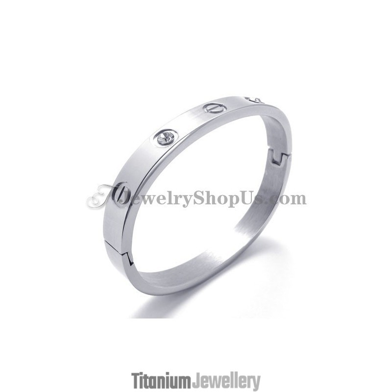 Fashion Silver Titanium Bracelet With Rhinestone Fashion Silver Titanium Bracelet With Rhinestone