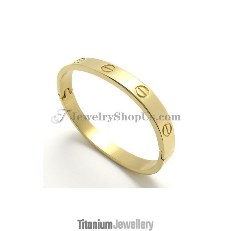 Elegant Gold Titanium Bracelet For Women