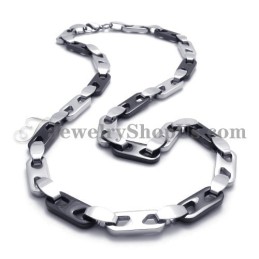 Elegant Black And Silver Titanium Necklace