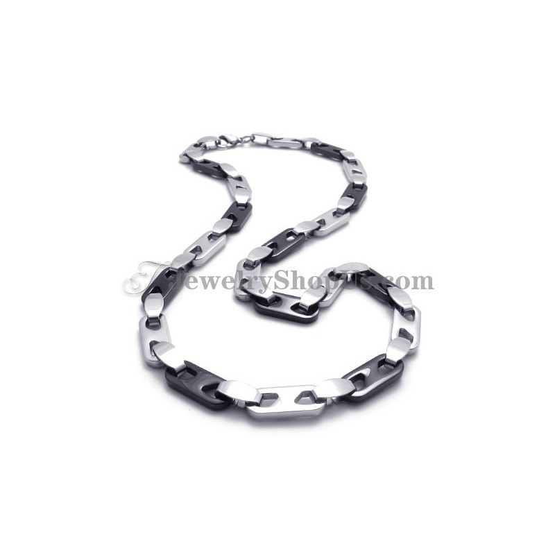 Elegant Black And Silver Titanium Necklace Elegant Black And Silver Titanium Necklace