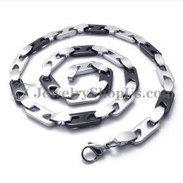 Elegant Black And Silver Titanium Necklace