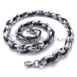 Elegant Black And Silver Titanium Necklace