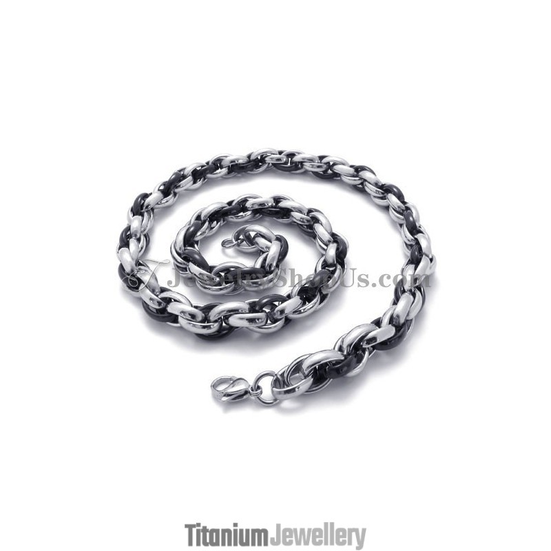 Elegant Black And Silver Titanium Necklace Elegant Black And Silver Titanium Necklace
