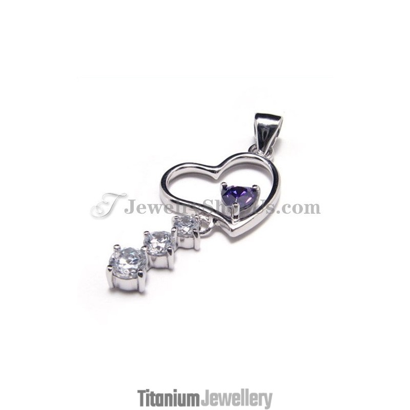 925 Silver Sweet Heart Zircon Pendant (Electroplating Platinum) With Free Chain 925 Silver Sweet Heart Zircon Pendant (Electroplating Platinum) With Free Chain