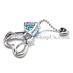925 Silver Sweet Heart Pendant With Zircon (Electroplating Platinum) With Free Chain