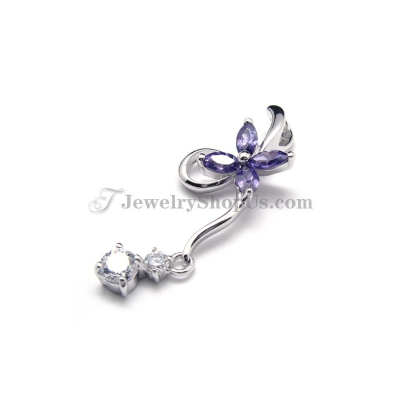 925 Silver Pendant With Zircon (Electroplating Platinum) With Free Chain