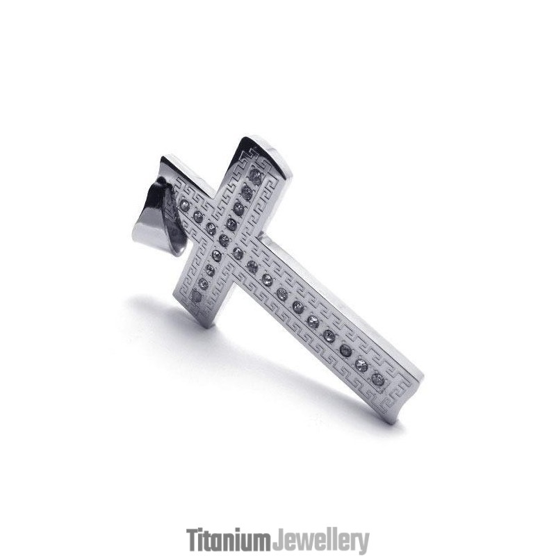 Men's Silver Pure Titanium Cross Pendant Necklace (New) Men's Silver Pure Titanium Cross Pendant Necklace (New)