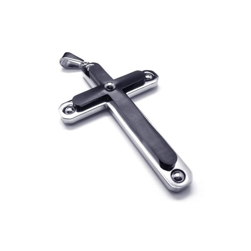 Mens Black Pure Titanium Cross Pendant Necklace Chain Mens Black Pure Titanium Cross Pendant Necklace Chain