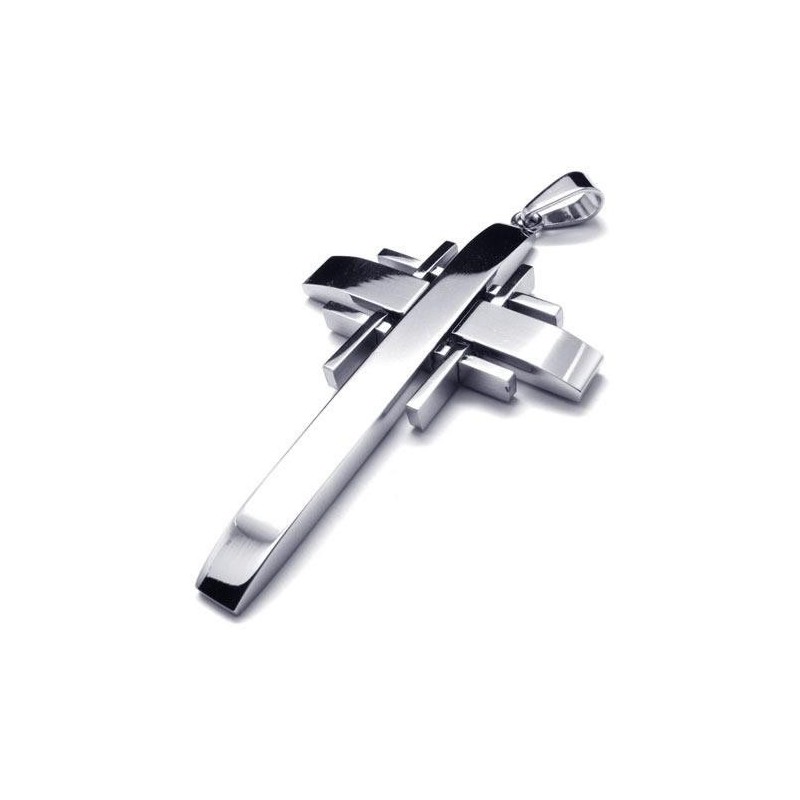 Mens Silver Pure Titanium Cross Pendant Necklace (New) Mens Silver Pure Titanium Cross Pendant Necklace (New)