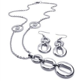 Deft Design Color Brilliancy Excellent Quality Titanium Jewelry Set Including Necklace, Pendant, Earring